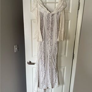 House of CB Cream Lace Long Sleeve Dress